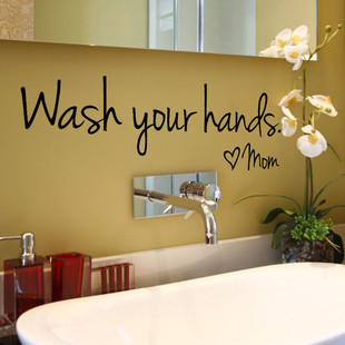 Внешняя торговля английский Wash Your Hands Mom настенная наклейка для ванной ванной комнаты для детей