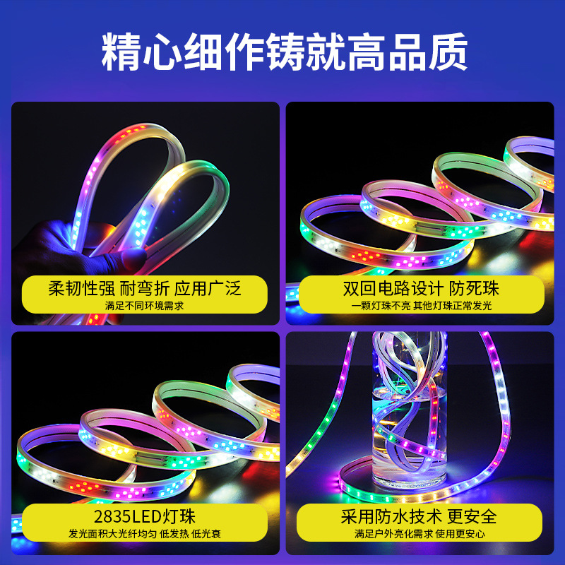 Zhongshan Lighting Outdoor High-Voltage Horse Racing Atmosphere Light with Party Atmosphere Fantasy Color-Changing Outdoor Neon Soft Light Strip
