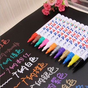 Color can't wipe off white paint pen car tire pen album Graffiti DIY handmade brush marker pen