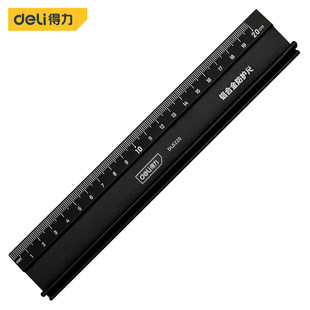 Deli Tools Aluminum Alloy Protective Ruler Anti-slip Anti-cutting Multifunctional Portable Advertising Stainless Steel T-shaped Ruler