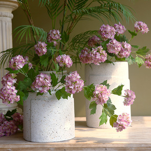 Three Hydrangea Flower 2024 New Moisturizing Feel PU Fake Flower Ornaments Living Room Decorative Flower Decoration Table Flower