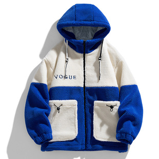 8XL plus size autumn and winter new fleece coat lamb fleece fleece-lined thick cardigan fashion brand