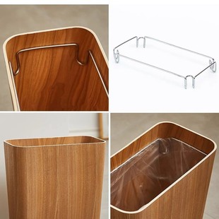 Hotel Nordic quilted wooden trash can household living room kitchen bathroom business creative B & B trash can