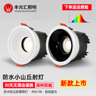 led waterproof spotlight hotel toilet anti-fog moisture-proof 98 display embedded anti-glare cob all-aluminum waterproof spotlight