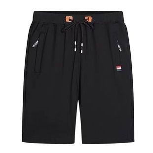 Summer thin cropped pants men's casual loose sports shorts pocket zipper shorts outer wear beach shorts