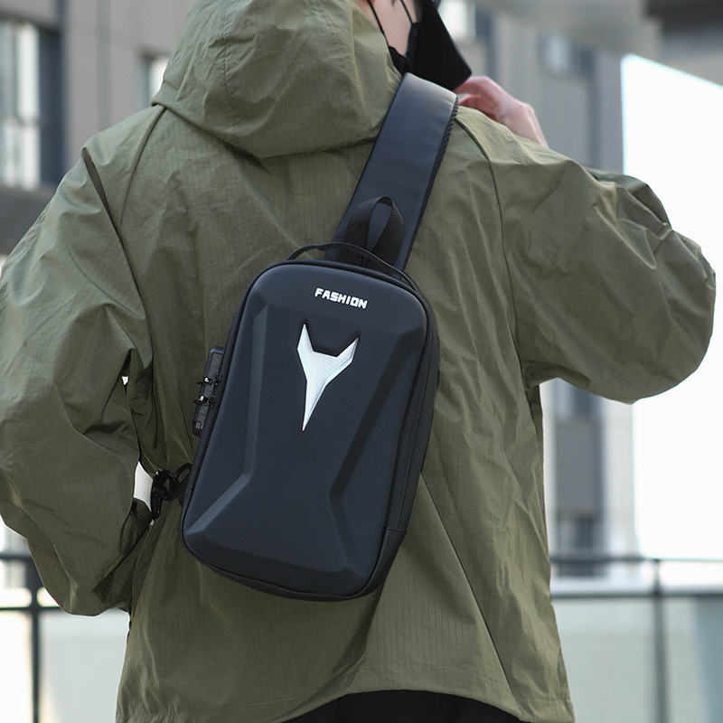 New Spring Style Multifunctional Men's Chest Bag, Hard-Shell Outdoor Cycling Motorcycle Bag, Workwear Functional Shoulder Bag Wholesale