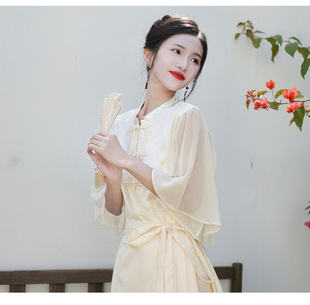 Good quality in physical stores Chinese style new Chinese style shirt with short sleeve shirt with vest skirt wholesale national style women's clothing