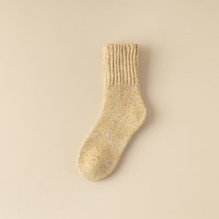 Cross-border Amazon wool socks autumn and winter parallel line women's socks thickened warm terry socks ladies stockings