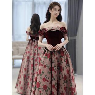 Z4M off-shoulder toast dress bridal sense 2023 new wedding engagement dress at large princess dress long