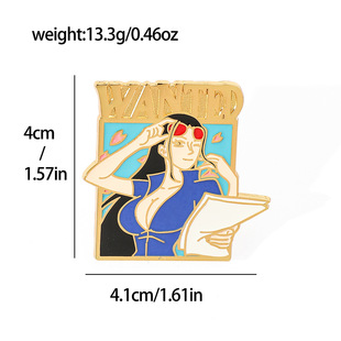 Cross-border hot-selling One Piece Metal Badge Animation Surrounding Solon Characters Surrounding Shanzhi Luffy Brooch Wholesale