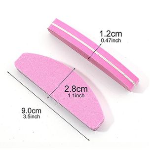 Half Moon Mini Sponge Polishing Double-sided Sanding Strip Nail Art Sanding Strip Polishing File High Elastic Sponge Nail Rubbing