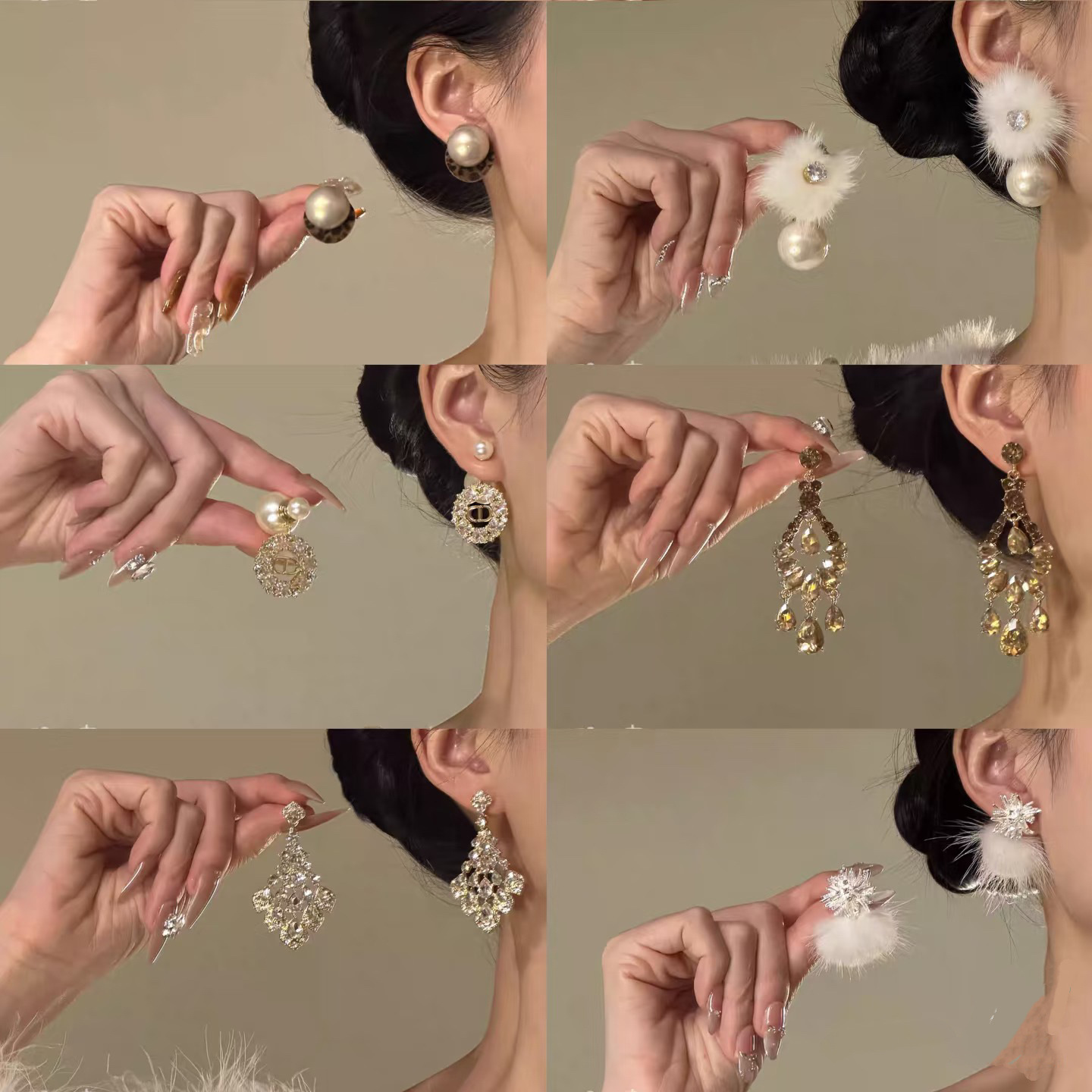 White Dew among the Clouds~Water Drop Flower Tassel Earrings, Light Luxury Niche Style Earrings, Wedding Banquet Luxury Earrings for Women