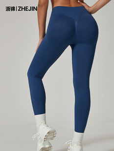 Dfyne Sports Style High Waist Yoga Pants No Embarrassment Line Hip Peach Hip Fitness Pants Sports Yoga Pants