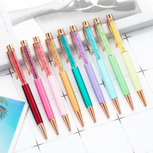 Metal crystal pen office student multicolor rotating rhinestone pen wholesale can engrave logo advertising gift ballpoint pen