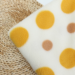 Spot supply cashmere small particle polka dot printed velvet toys children's clothing bags clothing coat fabric