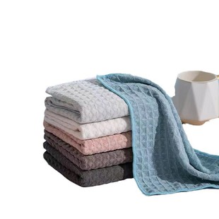 High temperature resistant waffle absorbent lint-free scouring pad kitchen non-greased dishwashing cloth wet and dry dual-purpose cleaning cloth