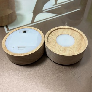 Ночник из массива дерева DIY Ночной свет хрустальный шар из массива дерева основание AAA аккумулятор с переключателем