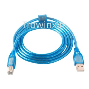 USB printing line short line 30CM USB to square Port printer scanner data cable transparent blue