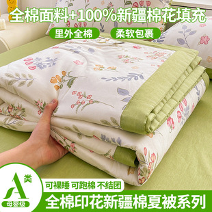 Class A cotton summer quilt 100 pure cotton air conditioning quilt student summer quilt machine wash inside and outside Xinjiang cotton quilt