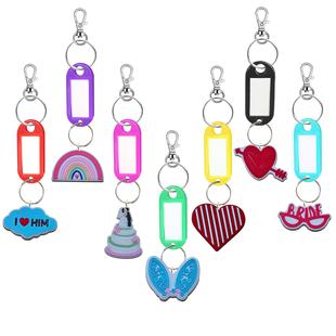 Cross-border Valentine's Day Two-colorful Plastic Sign Key Tag Dunhuang Mark Keychain Classification Label Key