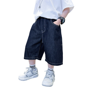 Boys' Summer Outdoor Loose Straight Denim Shorts 2025 New Children's Wear Boys Summer Thin Pants