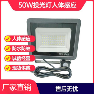 Floodlight Floodlight Black Apple Full Tile Human Body Sensing Floodlight 50W Outdoor Led Garden Light Garage Light