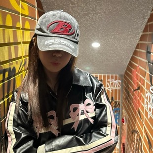South Korea Street Fashion Brand Personality Big Label Embroidered Baseball Cap for Children Vintage Washed Denim Cap for Women with Small Face