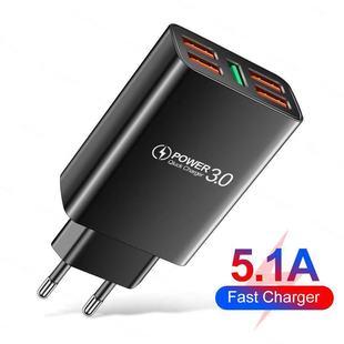 Новое зарядное устройство для мобильного телефона 5.1A 5USB, многопортовое дорожное портативное зарядное устройство, европейский стандарт, американский стандарт, трансграничная оптовая продажа