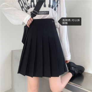 Lengthen Pleated Skirt Solid Color All-match College-style High-waist Skirt Anti-glare Slimming Spring and Summer New Short Skirt for Women