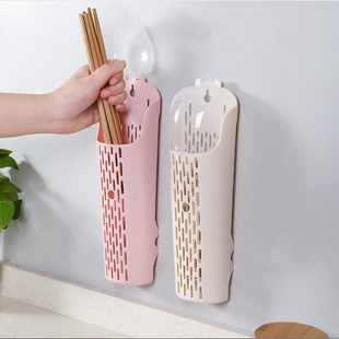 Wall-mounted chopsticks holder chopsticks cage household plastic kitchen supplies punch-free spoon chopsticks storage rack chopsticks box