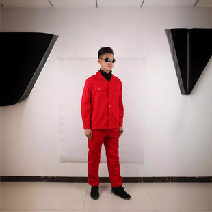 Long-Sleeved Work Clothes, Factory Clothes Suits, Custom-Printed Spring and Autum Thin Workshop Work Clothes, Labor Protection Clothes