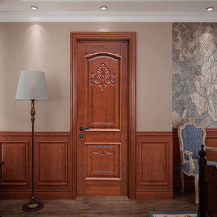 New Chinese-style log paint door room set door hotel Teahouse solid wood door oak bedroom door factory direct sales