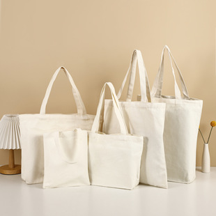 Factory Wholesale Blank Spot DIY Hand-Painted Graffiti Production Canvas Bag White Satchel Shoulder Logo Canvas Bag