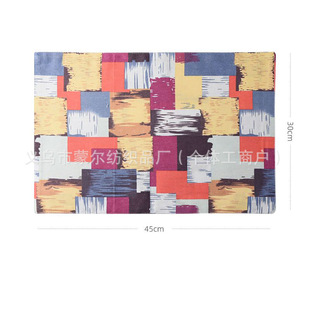 New Vintage Wood Stripe Pattern Linen Placemat Heat Insulated Anti-Stain Placemat Amazon Cross Border Hot Sale