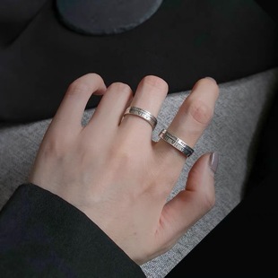 Internet Celebrity ins Cold Style Retro Roman Numerals Ring Niche Design for Men and Women Couple Ring Ring Tail Ring