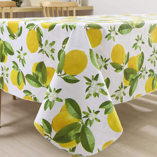 New Style Nordic Style PVC Lemon Rectangular Tablecloth Bedside Table Dust-proof Decorative Cloth Living Room Coffee Table Dining Tablecloth