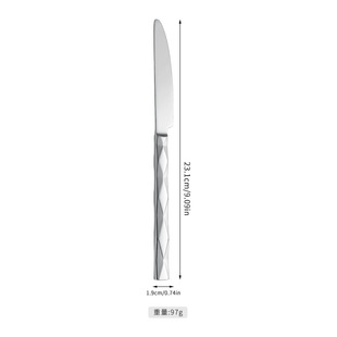 Square Handle Diamond Stainless Steel Knife and Fork Spoon High-end Thickened Stainless Steel Western Tableware Hotel Restaurant Knife and Fork Spoon suit