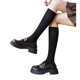 Calf socks pressure skinny women's summer thin cotton silicone black JK socks over the knee long half compression socks