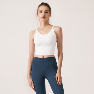 European and American Solid Color Shoulder Strap Cross Beauty Back Sports Underwear bra Shockproof Yoga Vest Fitness Bra Women's Yoga Clothes