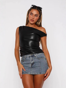 2024 European and American New Women's Explosive Leather Vest