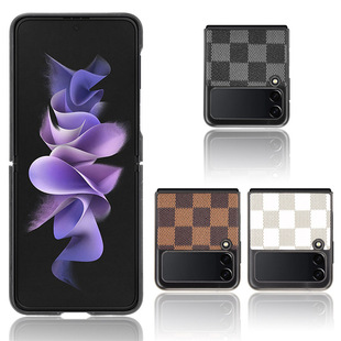Чехол для телефона Samsung ZFlip4 Samsung Galaxy Z флип 3 5G Проверить кожаный узор защитный чехол