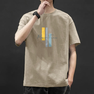 Short-sleeved T-shirt Men's 2021 Summer New Men's Round Neck Loose Short-sleeved T-shirt Korean-style Students Half-sleeved Trendy T-shirt