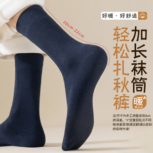 Autumn and winter socks men's towel bottom stockings winter fleece-lined thick high socks business warm stockings wholesale