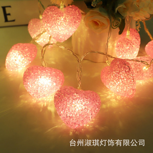 led pink valentine's day three-dimensional love battery light string trunk proposal confession romantic holiday decoration light string