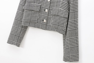 Casual Long Sleeve New Women's Wholesale Round Neck Autumn Houndstooth All-match AliExpress Single-breasted Suit Jacket