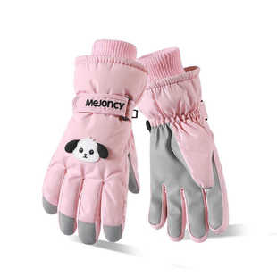 Ski Gloves Women's Winter fleece-lined Thickened Warm Cold-proof Full Palm Touch Screen Non-slip Wear-resistant Waterproof Windproof Puppy Cute