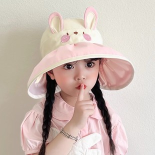 Children's Sunscreen Hat Big Brim Summer Girls' UV-resistant Empty-top Sunshade Hat Boy's Thin Baby Sun Hat