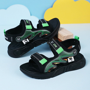 Children's Sandals Boys Casual Beach Shoes 2025 Summer Soft Sole Anti-Slip Odor-Resistant Foot Shock Absorbing Children's Sports Sandals