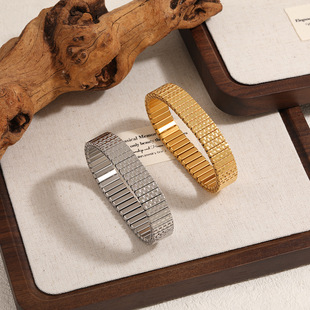Europe and the United States cross-border hot-selling niche simple checkered striped strap elastic bracelet fashion personality high sense bracelet