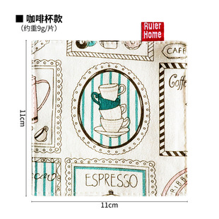 Coaster fabric coaster double-layer coaster printing tea coaster mug mat household dining table insulation pad